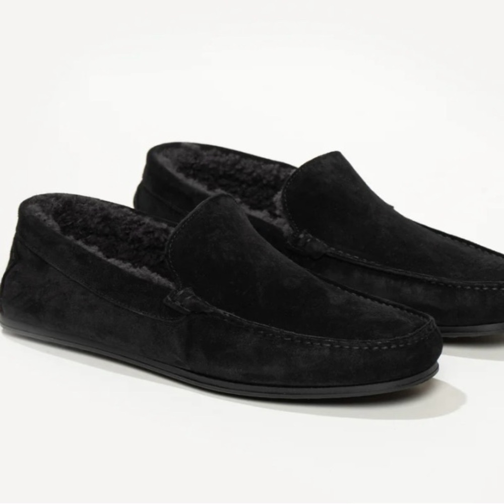 NEW M Gemi The Felize Shearling Uomo in Black Suede Loafers Men’s 11